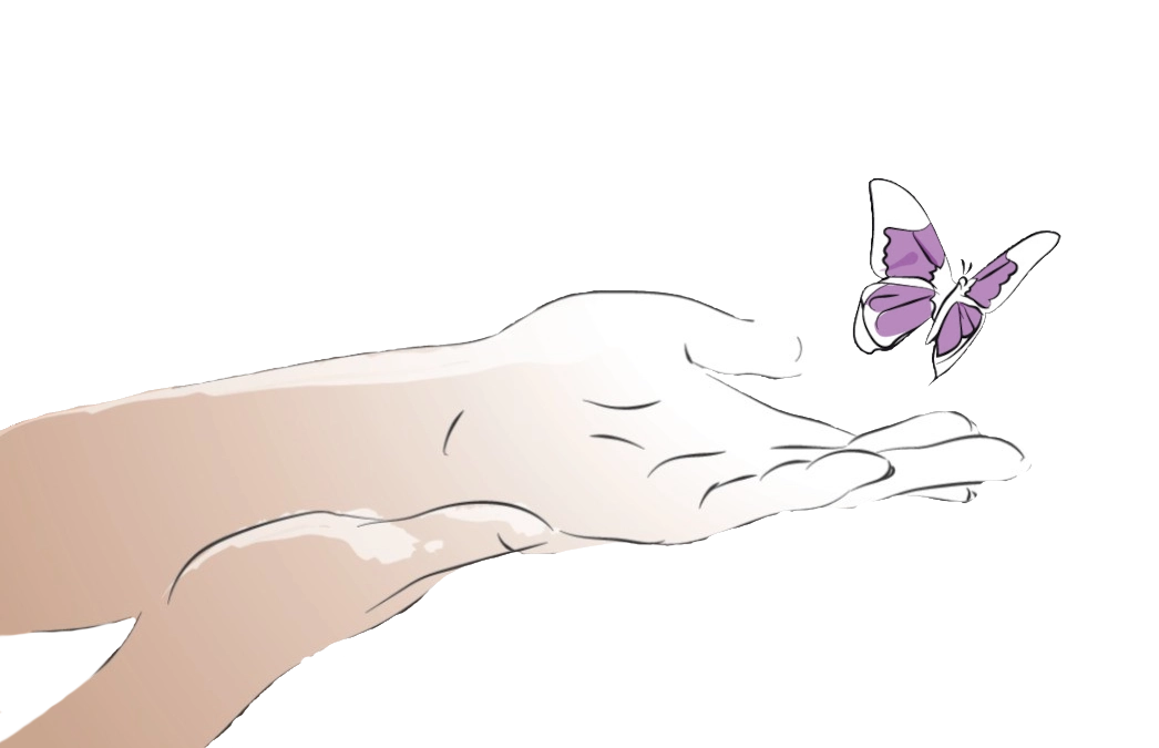 Mains acceuillant un papillon